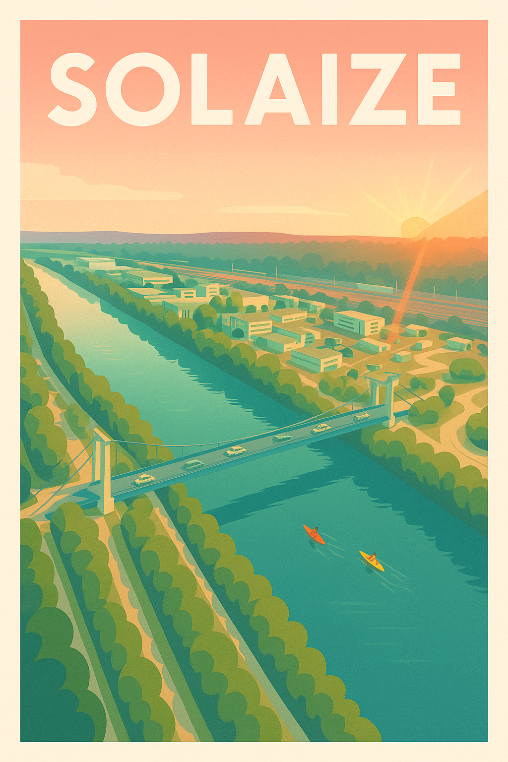 Affiche de Solaize - Vue apaisante au coucher du soleil