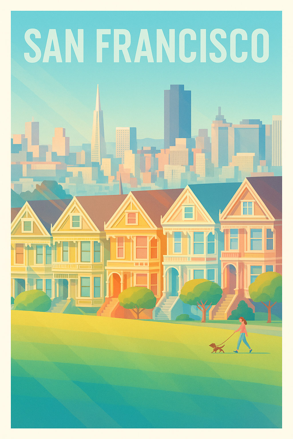 Affiche de San Francisco - La douceur des maisons colorées