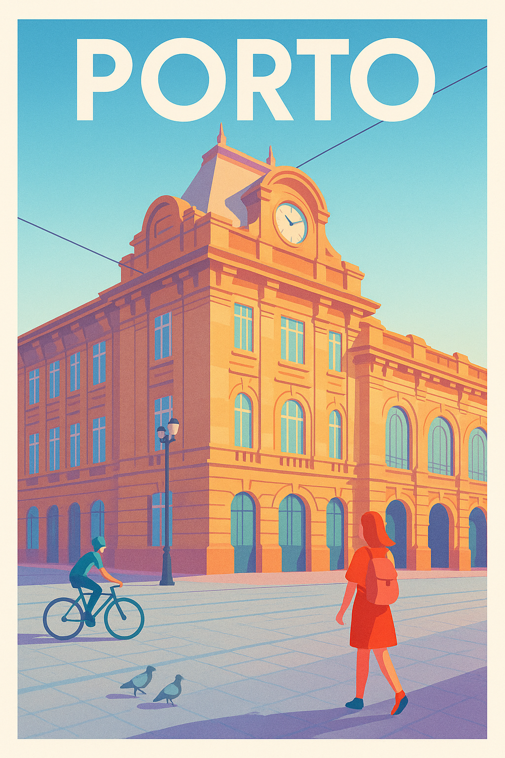 Affiche de Porto - Lumières dorées sur la ville historique