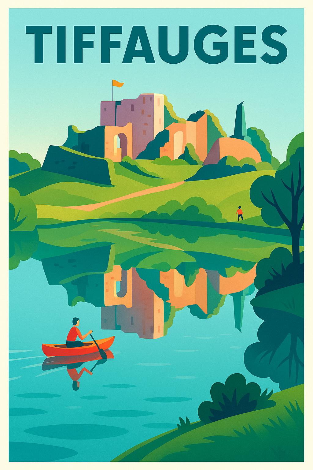 Affiche de Tiffauges - Harmonie entre nature et histoire