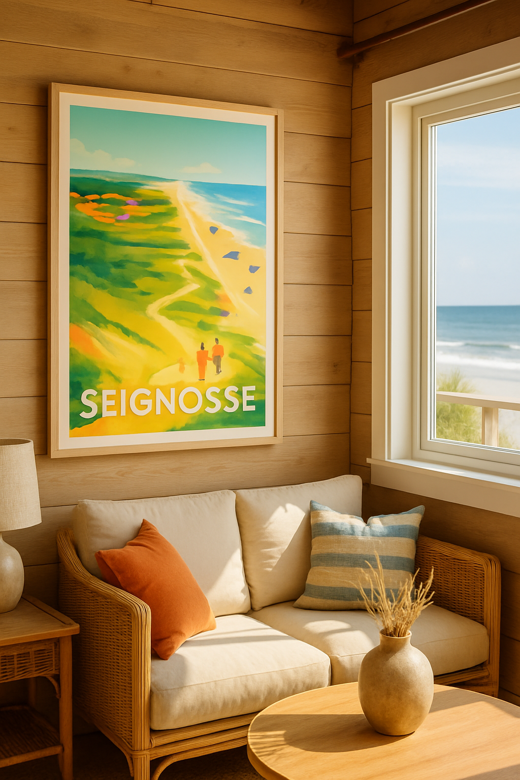 Mise en situation Affiche de Seignosse - Invitation à la balade entre mer et forêt