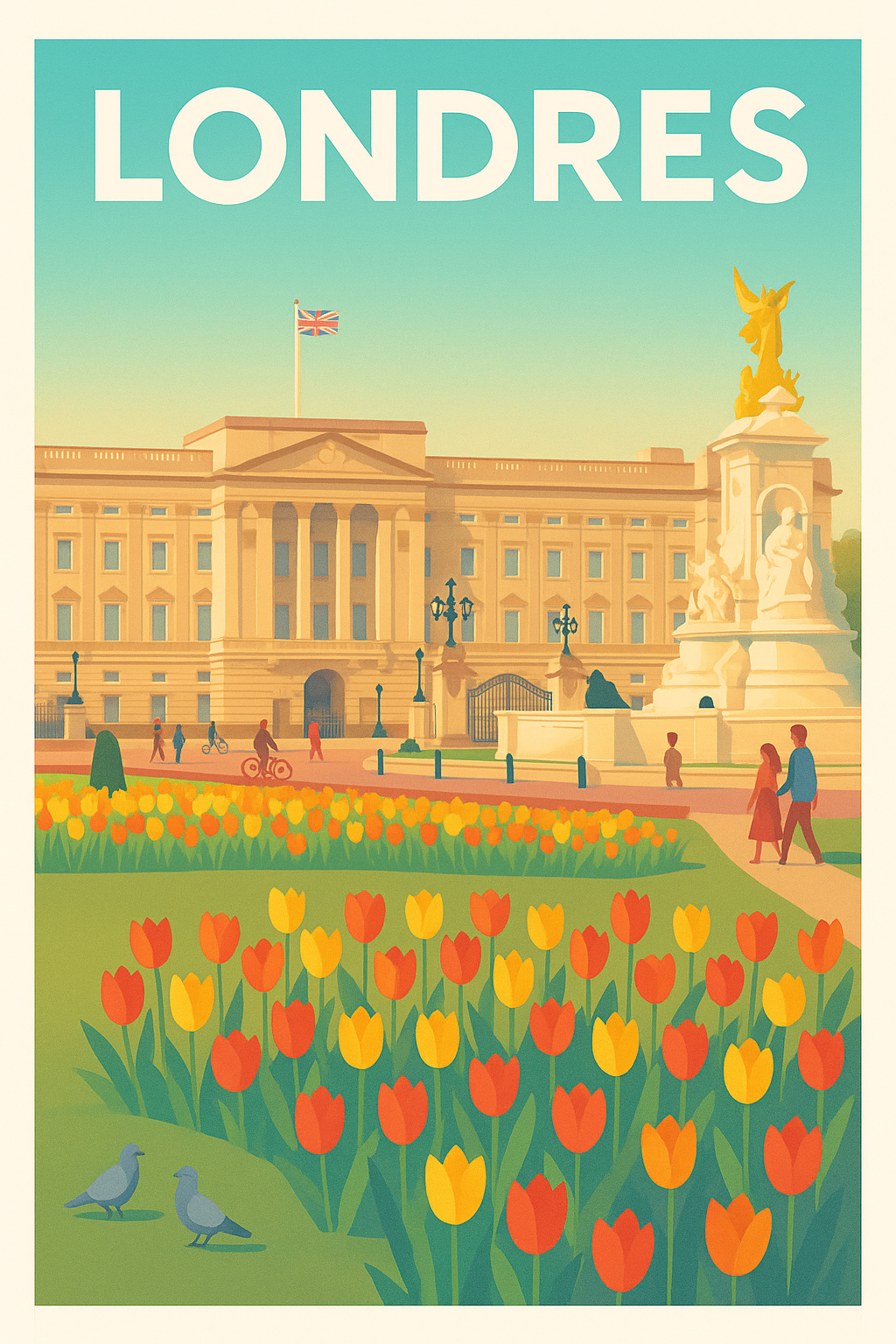 Affiche de Londres - Élégance printanière au palais de Buckingham
