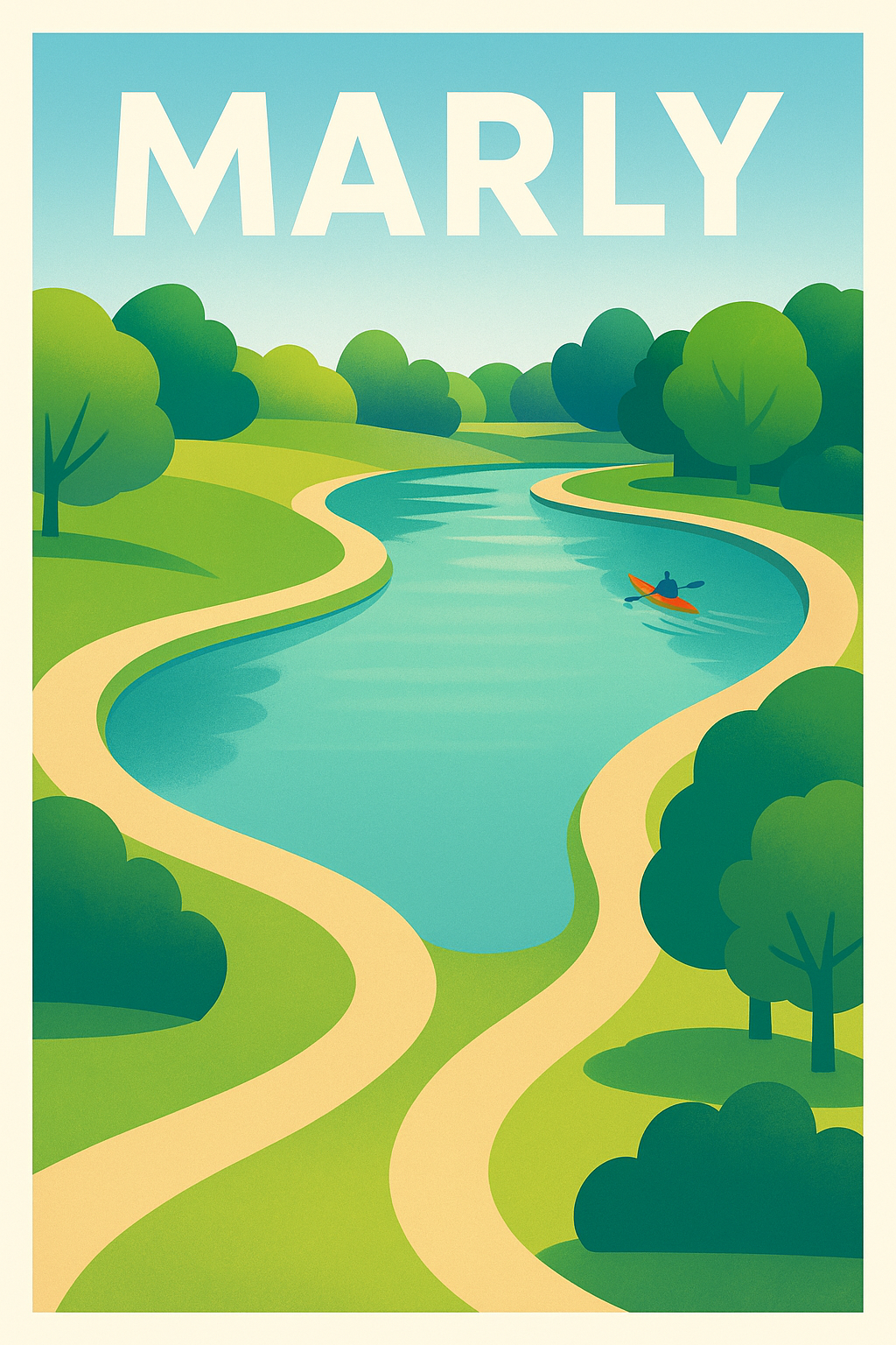 Affiche de Marly - Évasion paisible au fil de l'eau