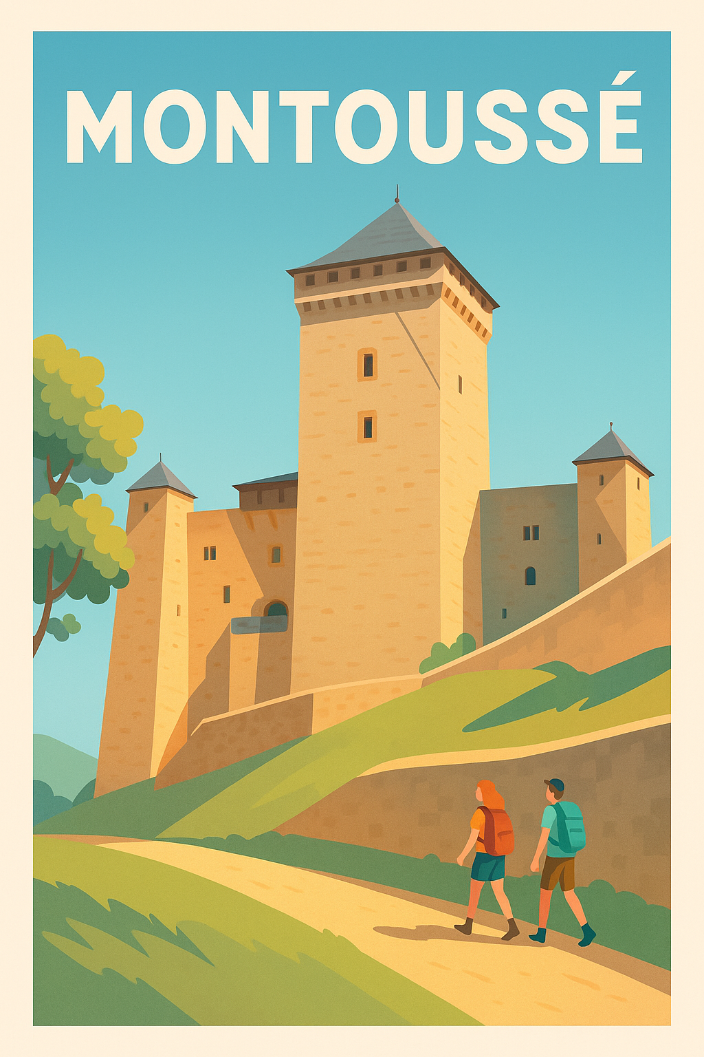 Affiche Montoussé — Invitation à la découverte médiévale · poster d'art de Montoussé