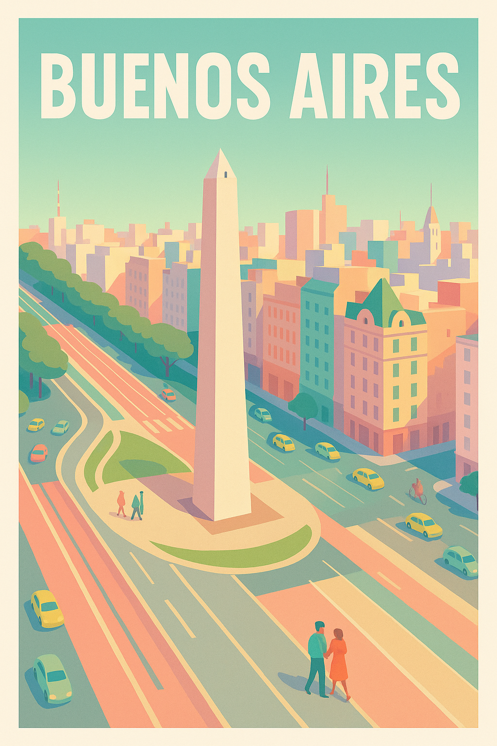 Affiche de Buenos Aires - L'élégance urbaine à l'obélisque