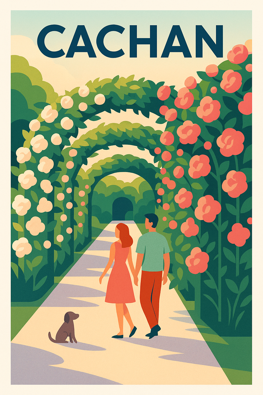 Affiche de Cachan - Promenade romantique sous les arches fleuries
