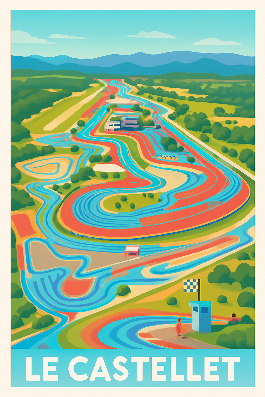 Affiche de Le Castellet - Circuit mythique revisité en couleurs vives