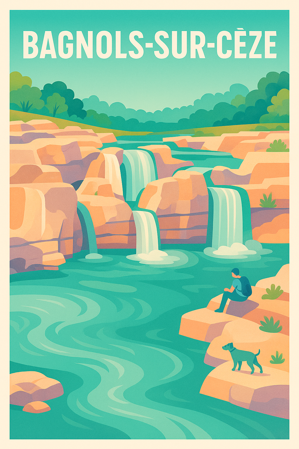 Affiche de Bagnols-sur-Cèze - Paysages apaisants et cascades naturelles