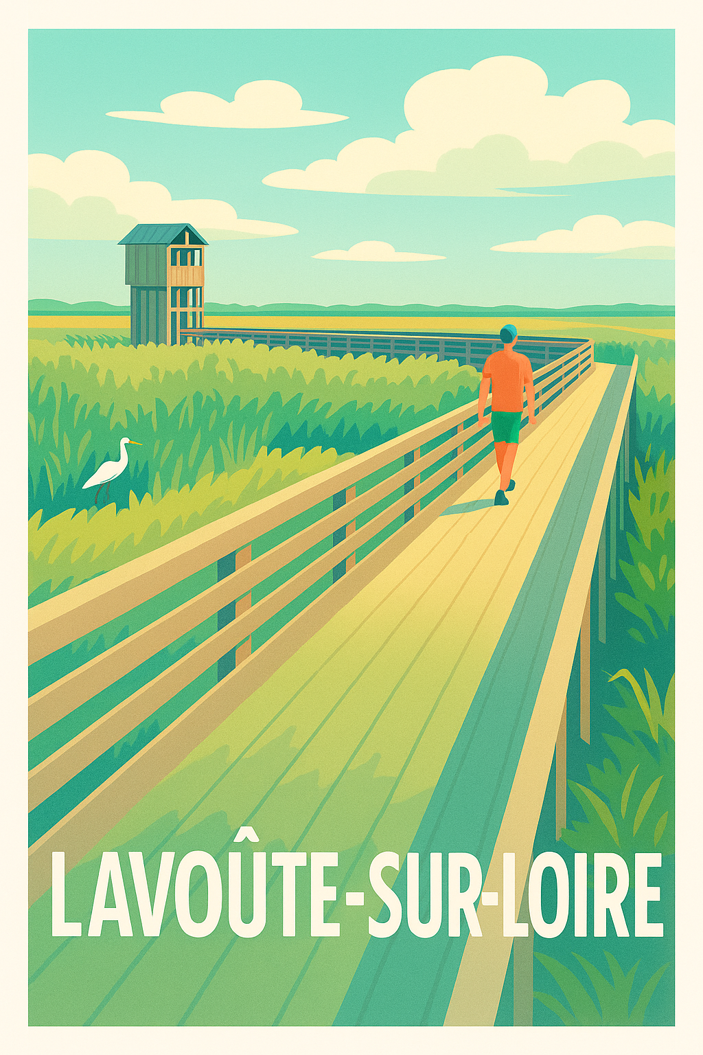 Affiche Lavoûte-sur-Loire — Invitation à la découverte nature · poster d'art de Lavoûte-sur-Loire