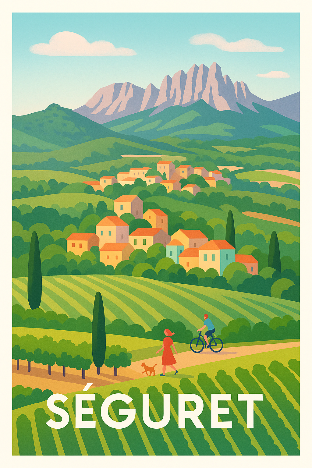 Affiche Séguret — Escapade bucolique au cœur du vignoble · poster d'art de Séguret