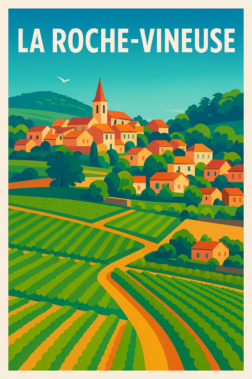 Affiche de La Roche-Vineuse - Élégance viticole au cœur de la Bourgogne