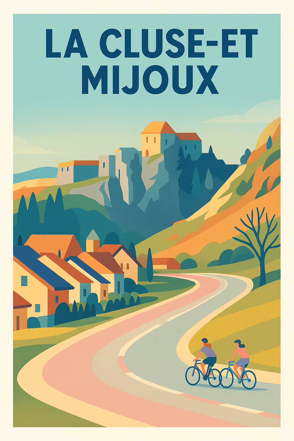 Affiche de La Cluse-et-Mijoux - Escapade à vélo au cœur des paysages pittoresques