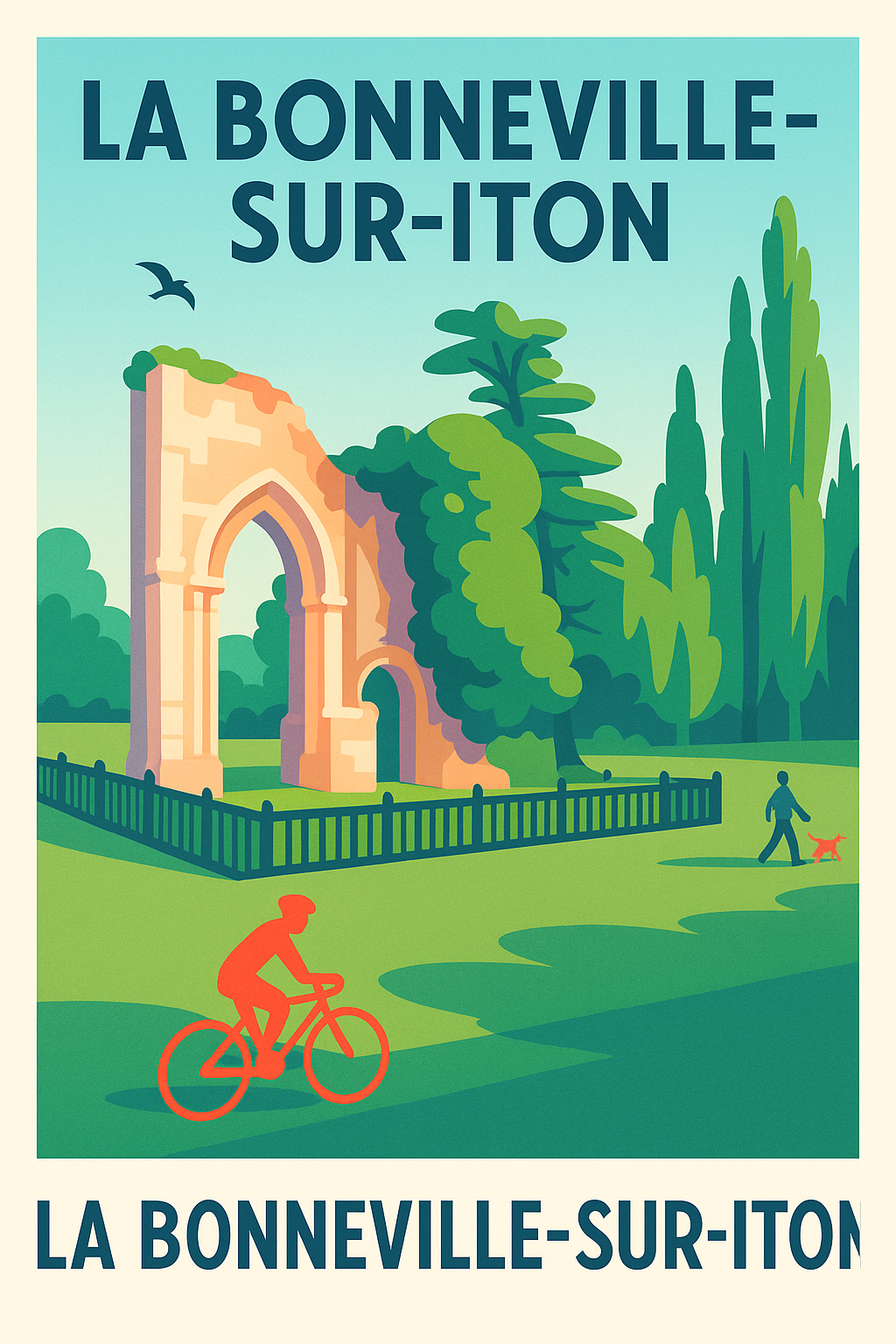 Affiche de La Bonneville-sur-Iton - Tranquillité et nature à vélo
