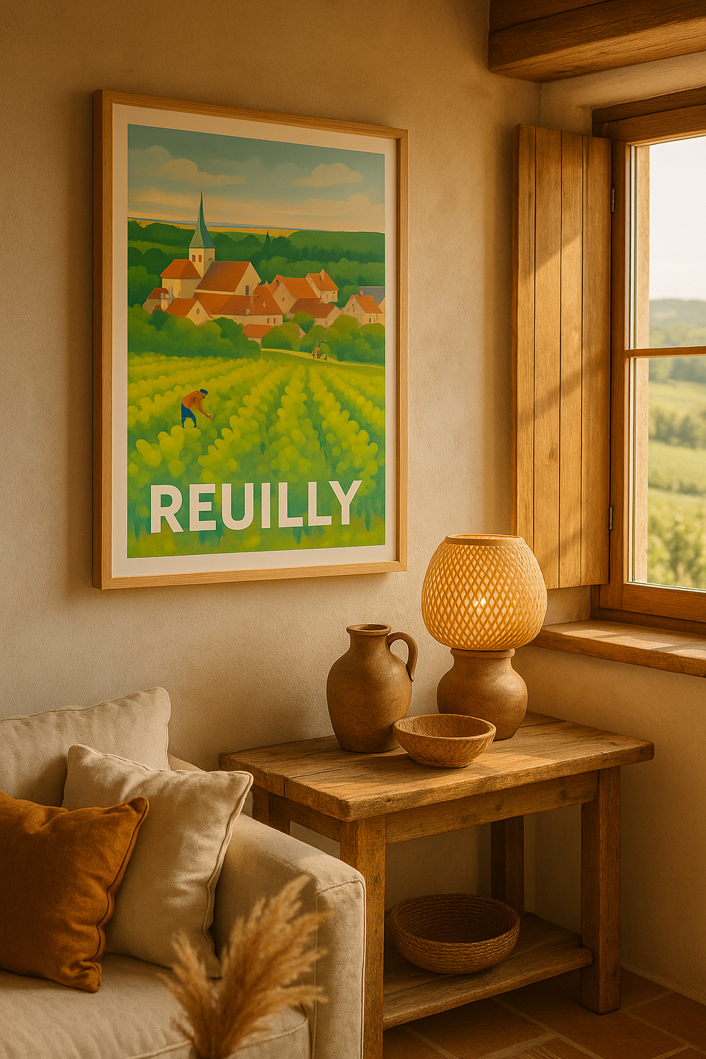 Mise en situation Affiche Reuilly - Charme bucolique du vignoble français