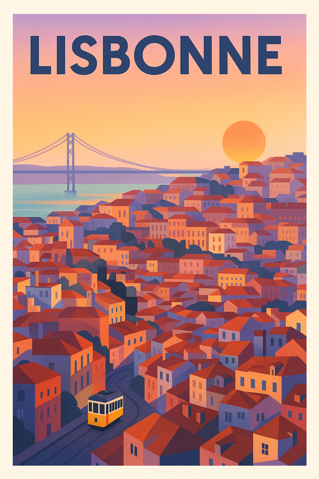 Affiche de Lisbonne - Charme et lumière au coucher du soleil