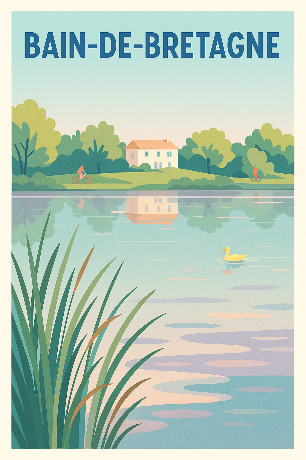 Affiche de Bain-de-Bretagne - Sérénité au bord de l'eau