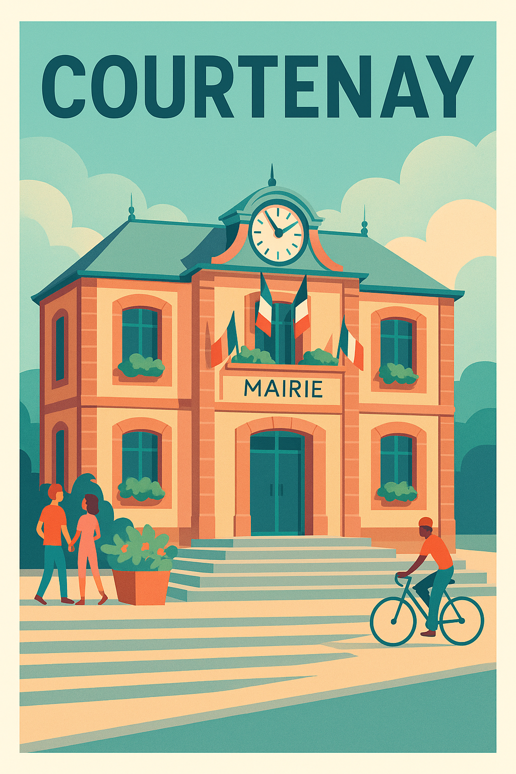 Affiche de Courtenay - L'élégance intemporelle de la mairie