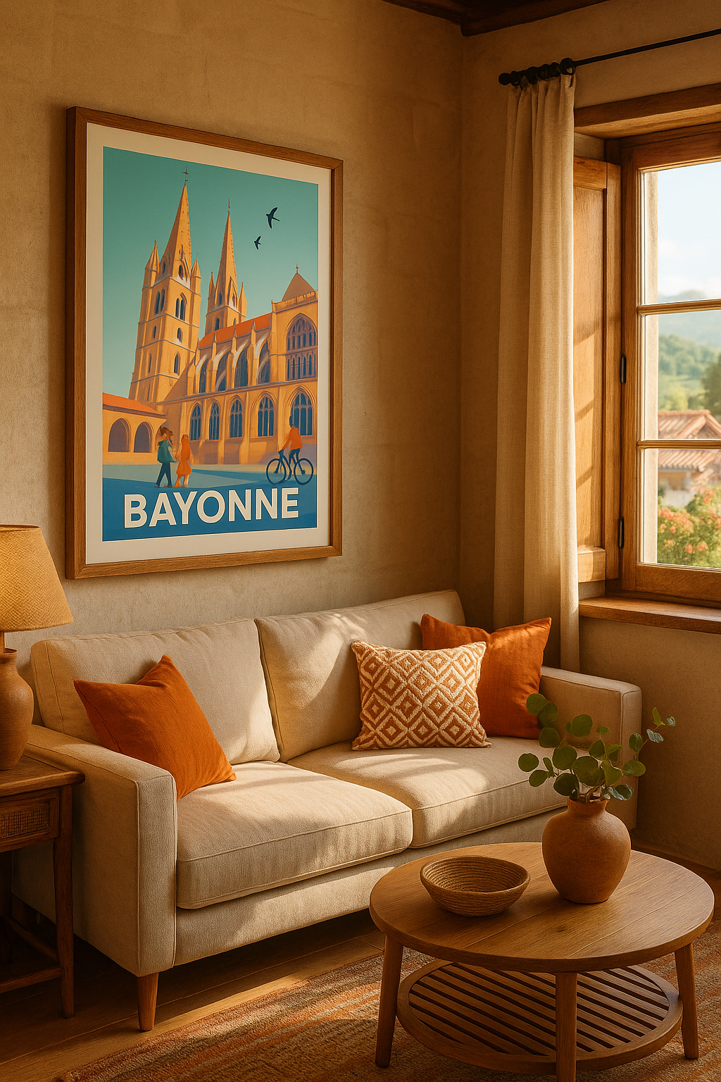 Affiche Bayonne - Charme gothique entre ciel bleu et traditions - Afich