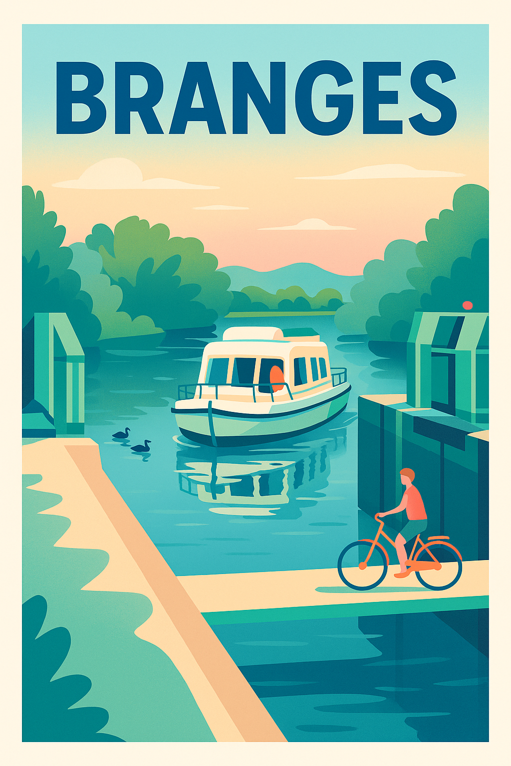 Affiche de Branges - L'évasion paisible au fil de l'eau