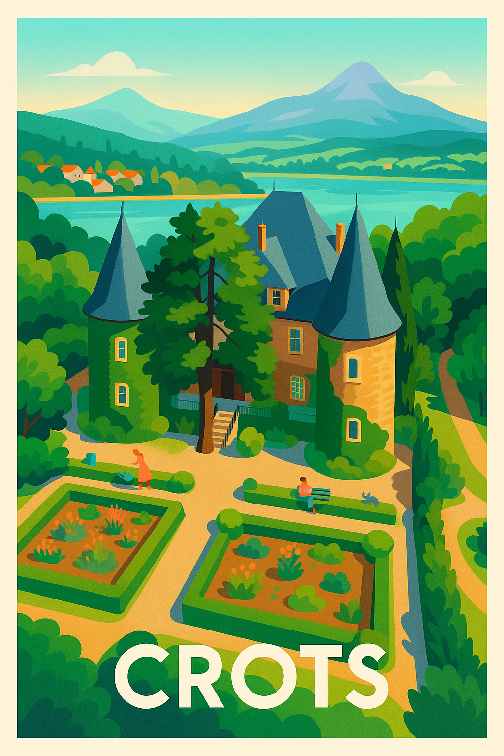 Affiche Crots — Charme et sérénité en Haute-Provence · poster d'art de Crots