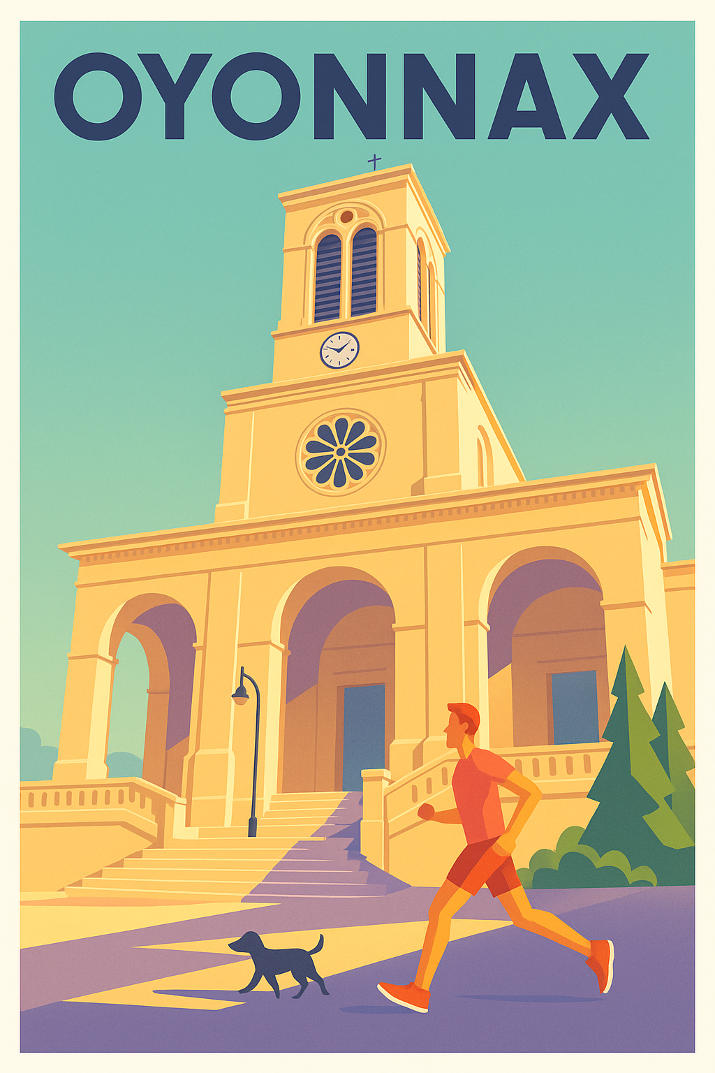 Affiche Oyonnax — L'élan dynamique au cœur de la ville · poster d'art de Oyonnax