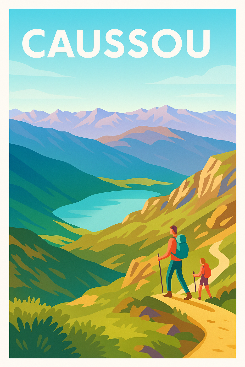 Affiche de Caussou - Évasion et randonnée en montagne