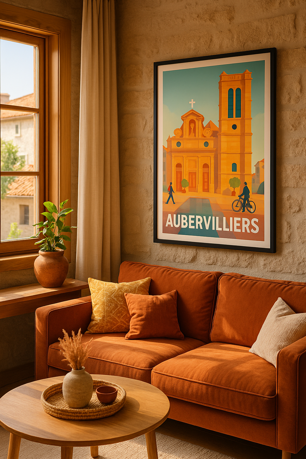 Mise en situation Affiche Aubervilliers - Charme et lumière au cœur de la ville