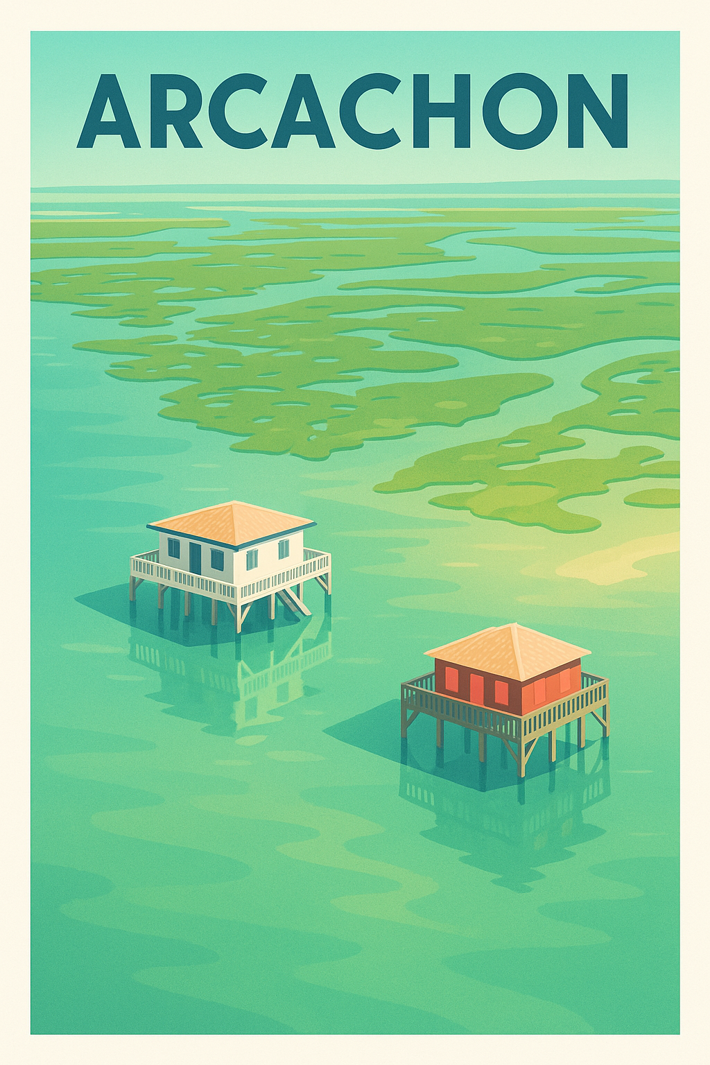 Affiche de Arcachon - Sérénité et cabanes sur l'eau