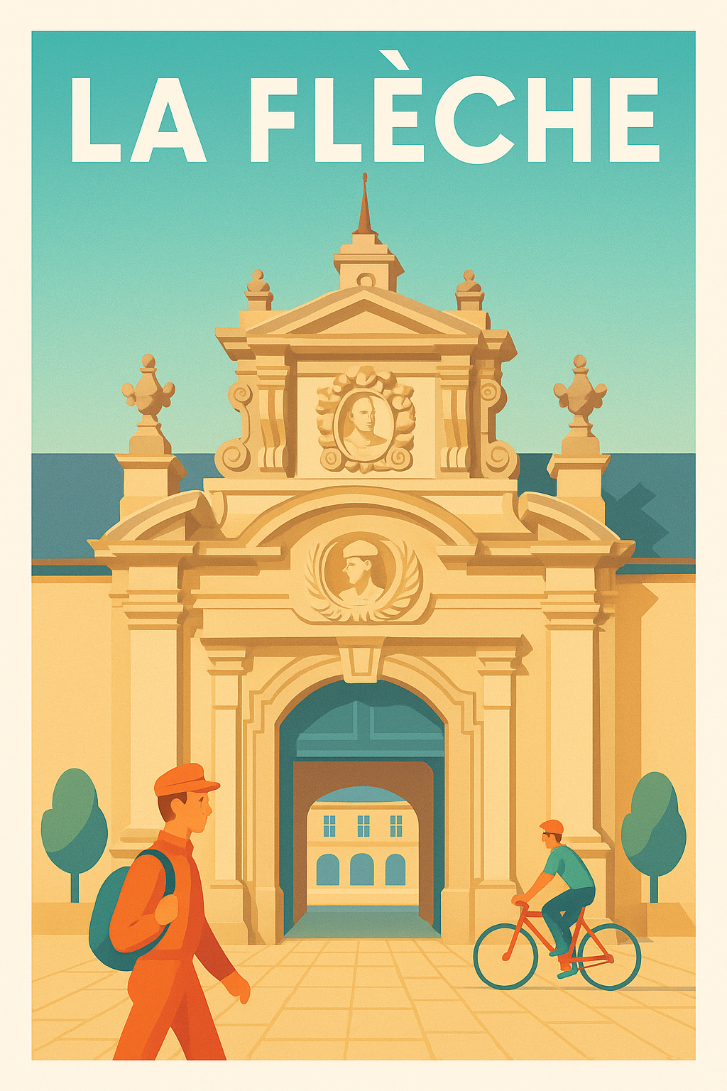 Affiche de La Flèche - Porte d'entrée emblématique au charme historique