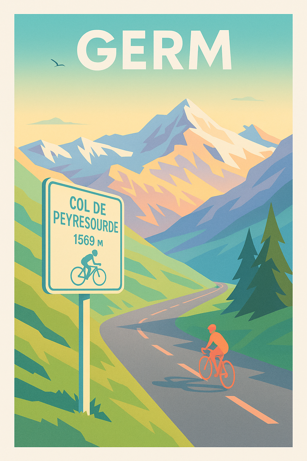 Affiche de Germ - L'ascension du Col de Peyresourde