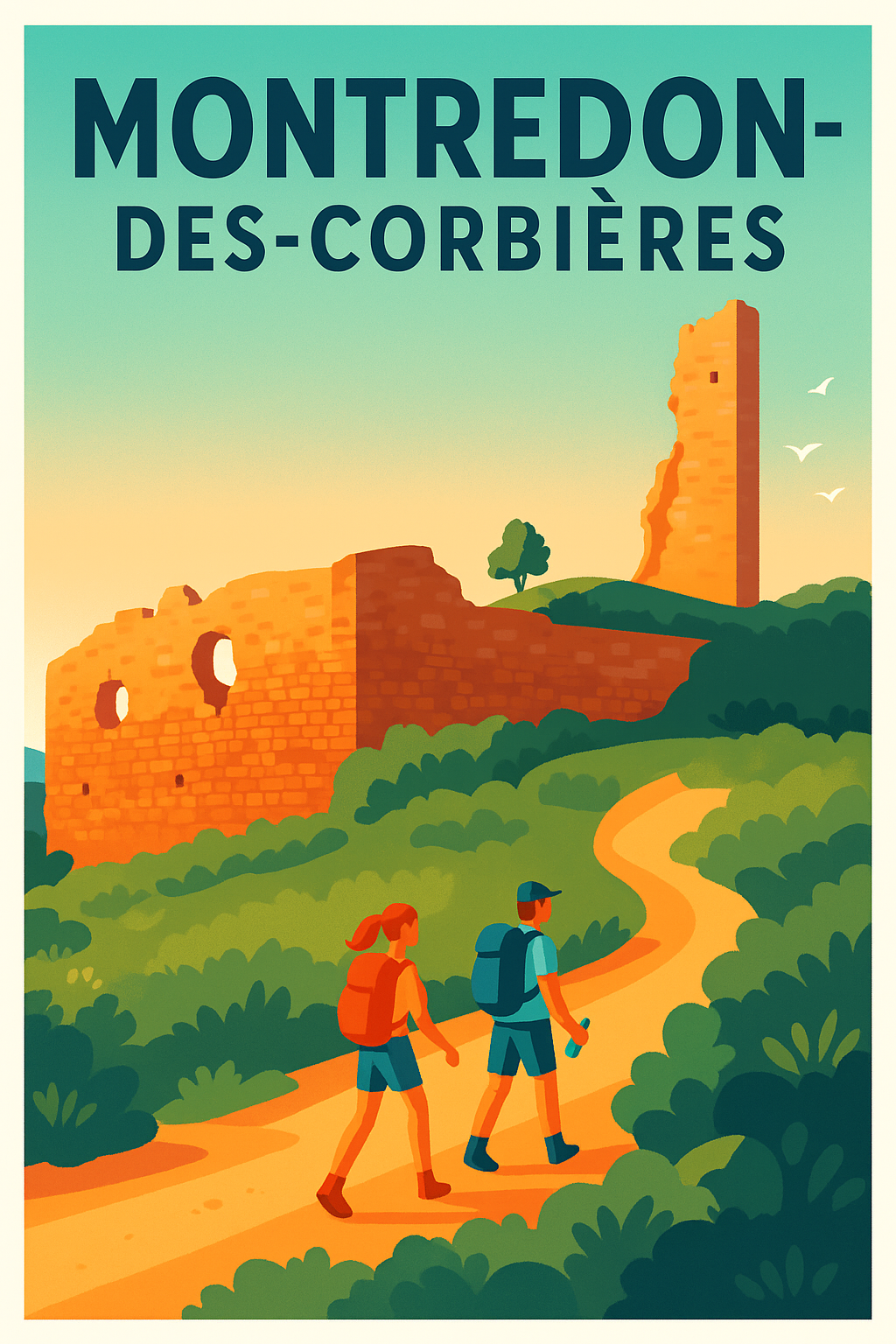 Affiche de Montredon-des-Corbières - Randonnée et Patrimoine Médiéval