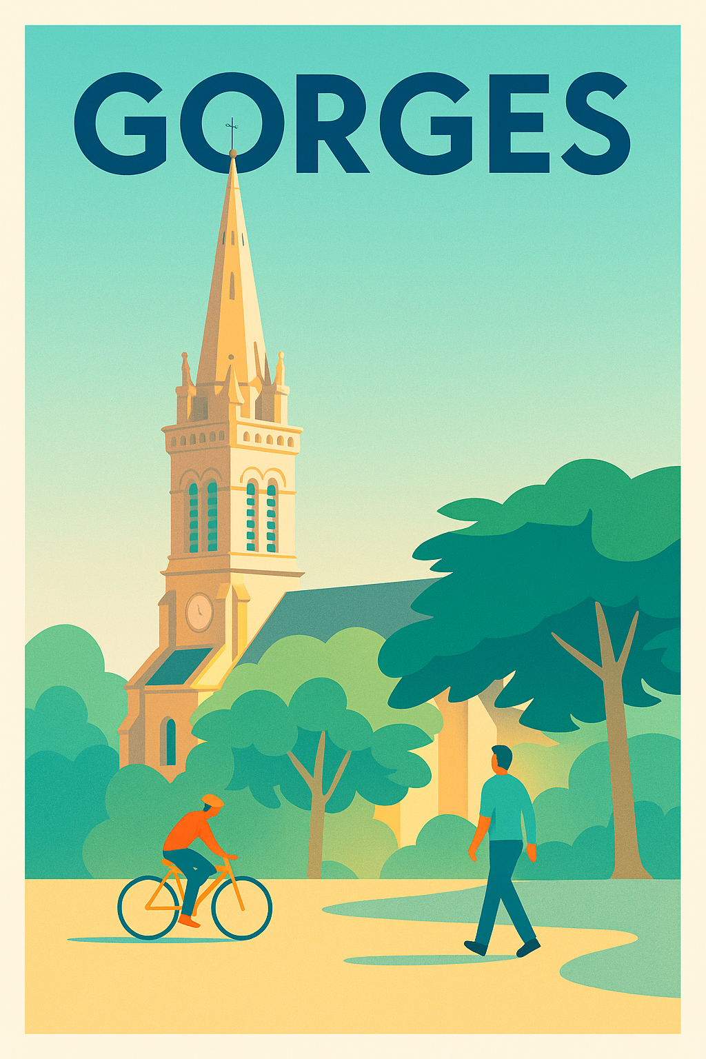 Affiche de Gorges - Charme paisible et architectural