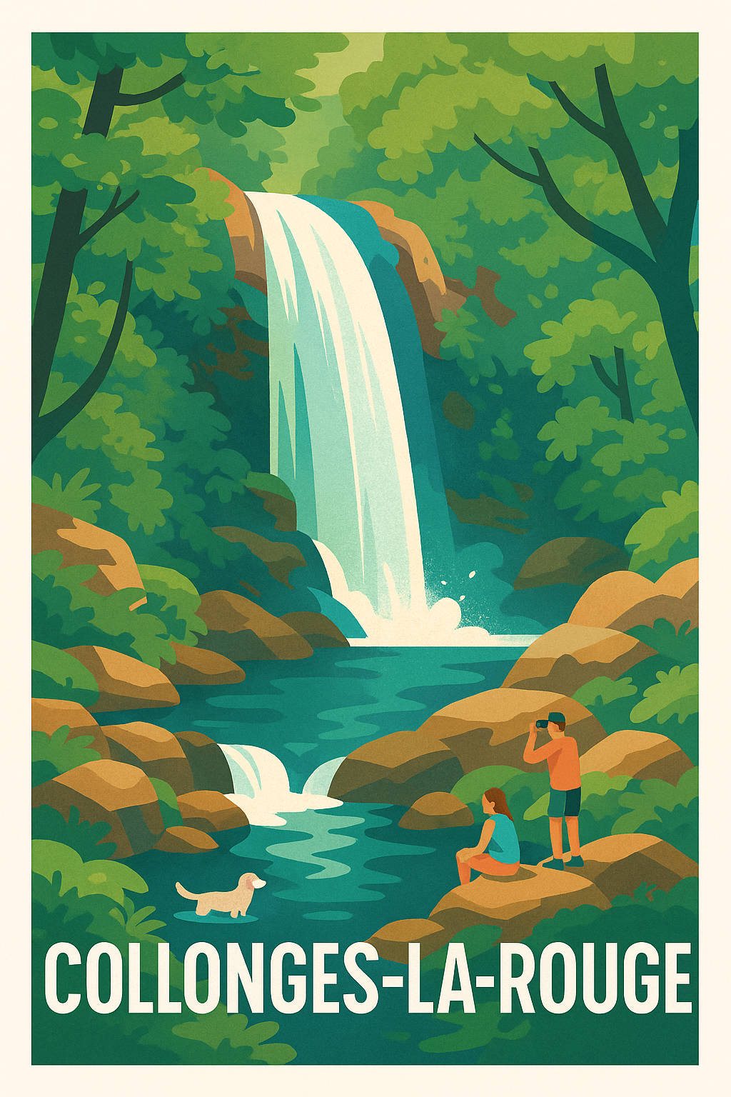 Affiche de Collonges-la-Rouge - Échappée nature et cascade rafraîchissante