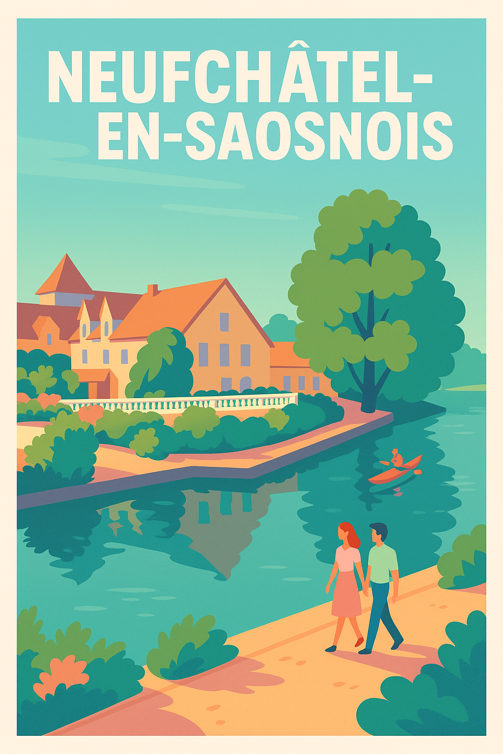 Affiche de Neufchâtel-en-Saosnois - Charme paisible au fil de l'eau