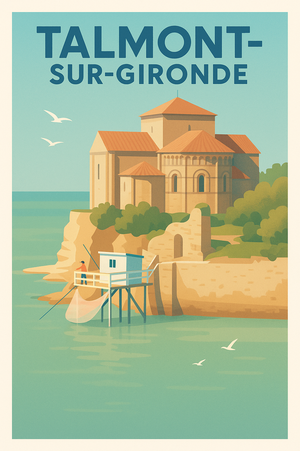 Affiche Talmont-sur-Gironde — Tranquillité et charme côtier · poster d'art de Talmont-sur-Gironde