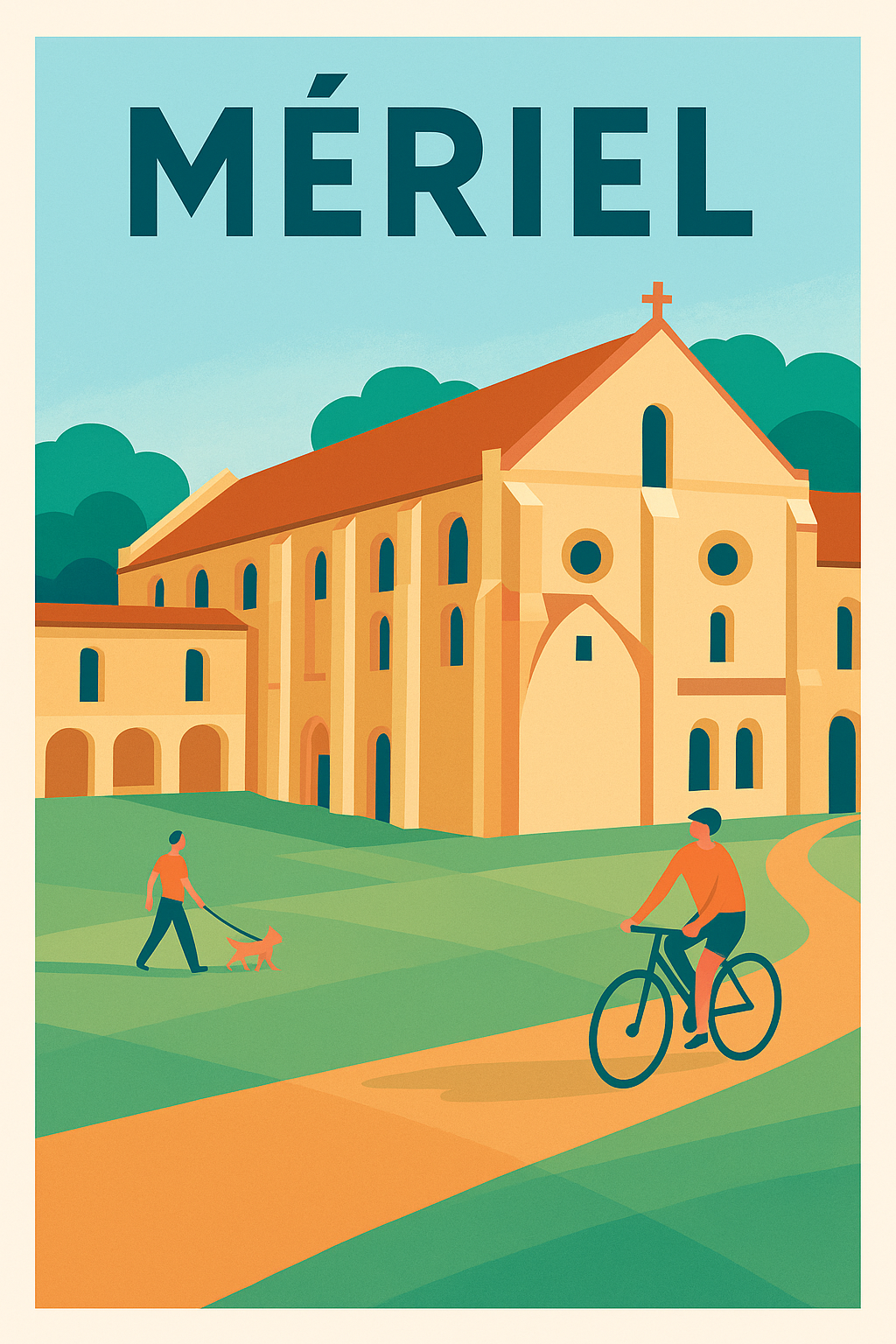 Affiche de Mériel - L'élégance tranquille d'une ville historique