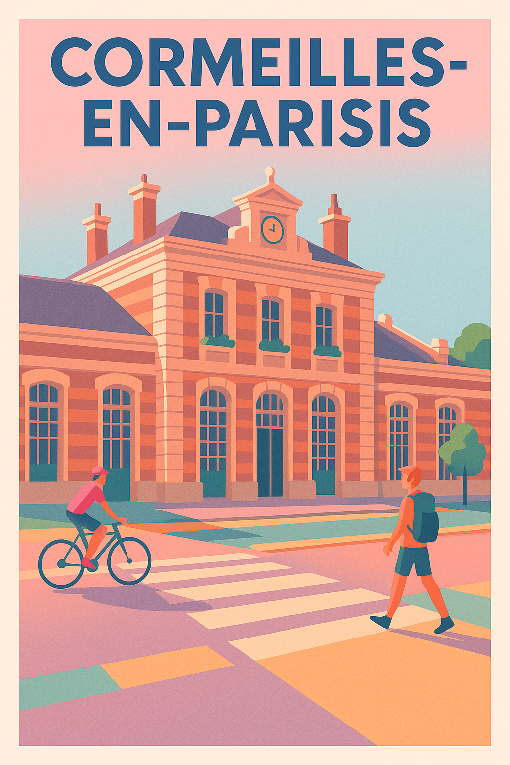 Affiche Cormeilles-en-Parisis — Harmonie et douceur de la vie locale · poster d'art de Cormeilles-en-Parisis
