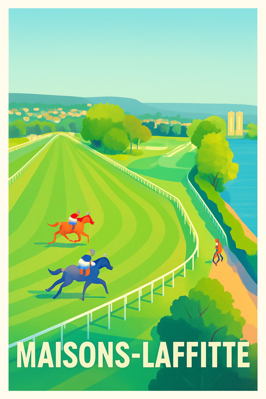 Affiche Maisons-Laffitte — L'élégance des courses hippiques · poster d'art de Maisons-Laffitte