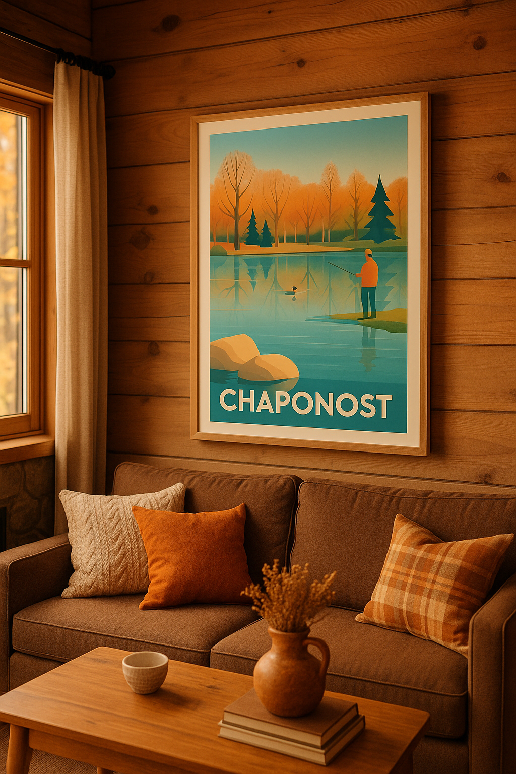 Affiche Chaponost — Sérénité au bord de l'eau · poster d'art de Chaponost