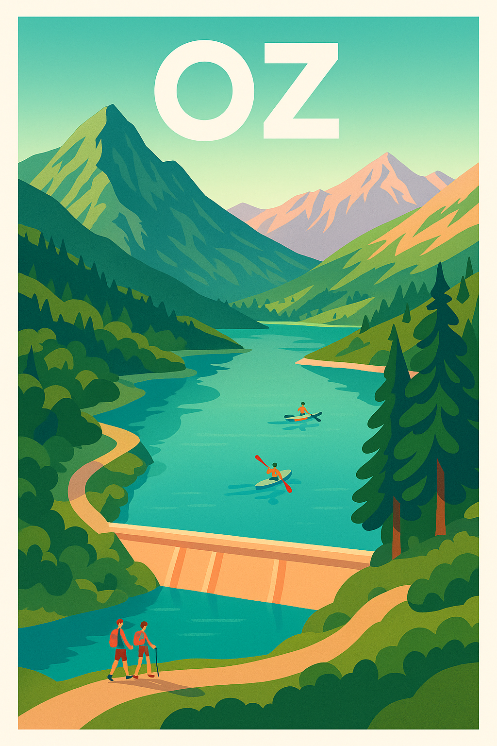 Affiche de Oz - Évasion naturelle entre montagnes et rivière