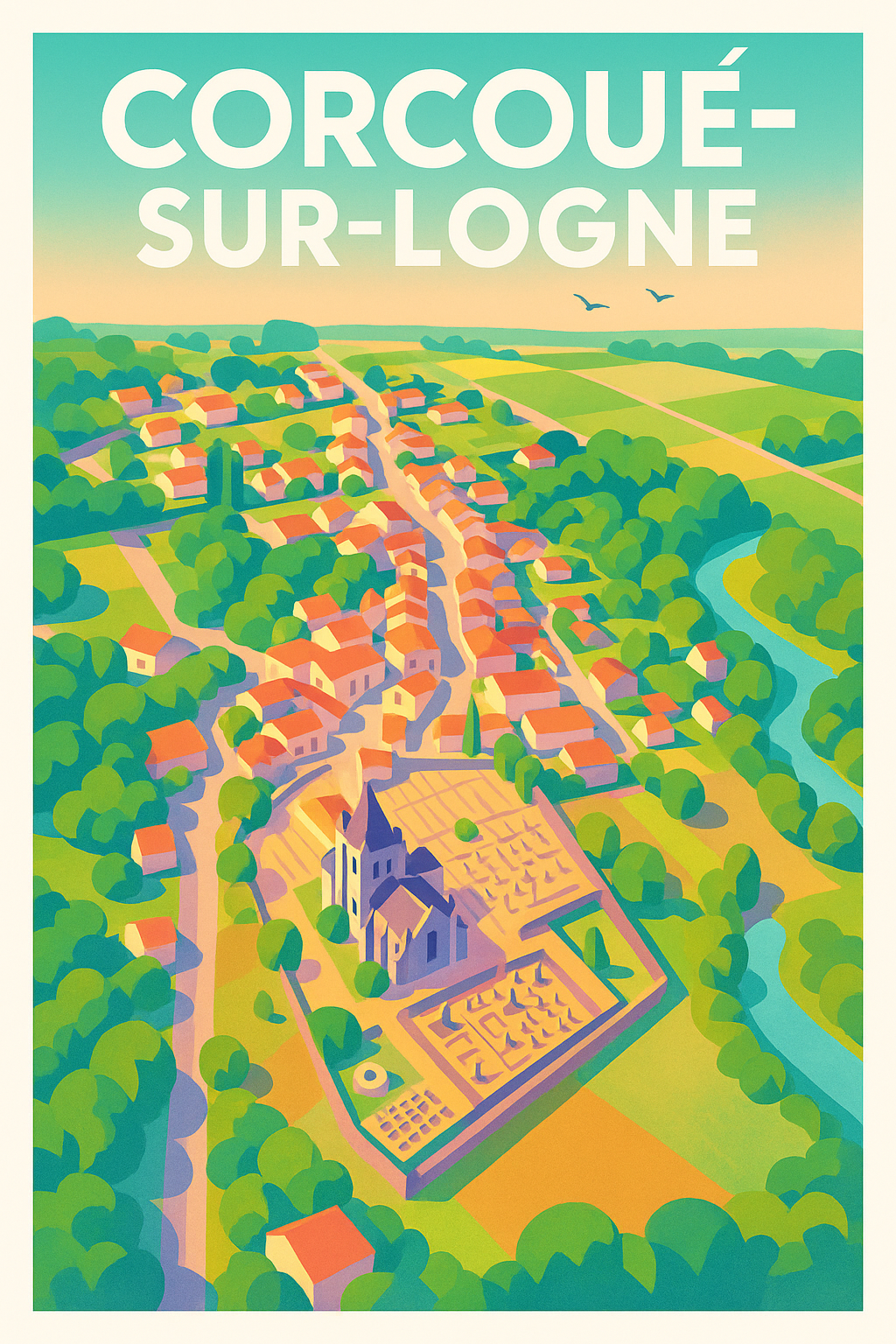 Affiche de Corcoué-sur-Logne - Un havre de paix verdoyant