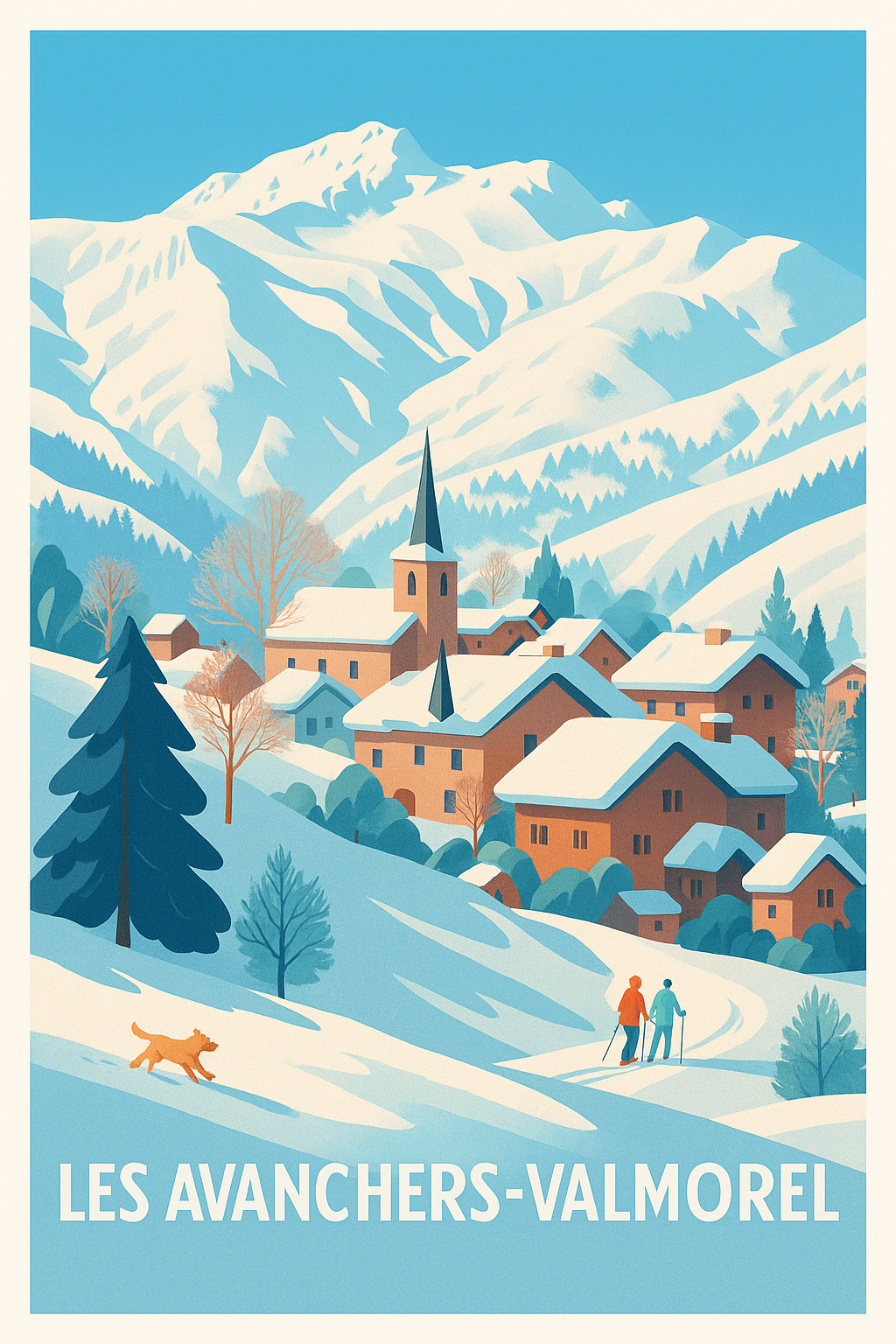 Affiche de Les Avanchers-Valmorel - Charme hivernal en montagne