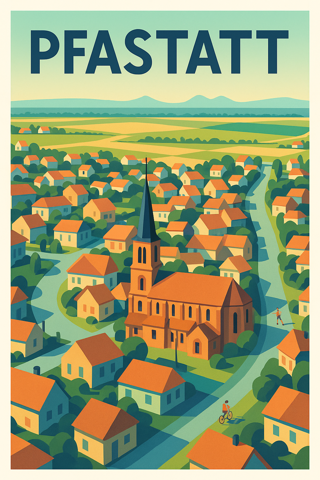 Affiche de Pfastatt - Village pittoresque et sérénité alsacienne