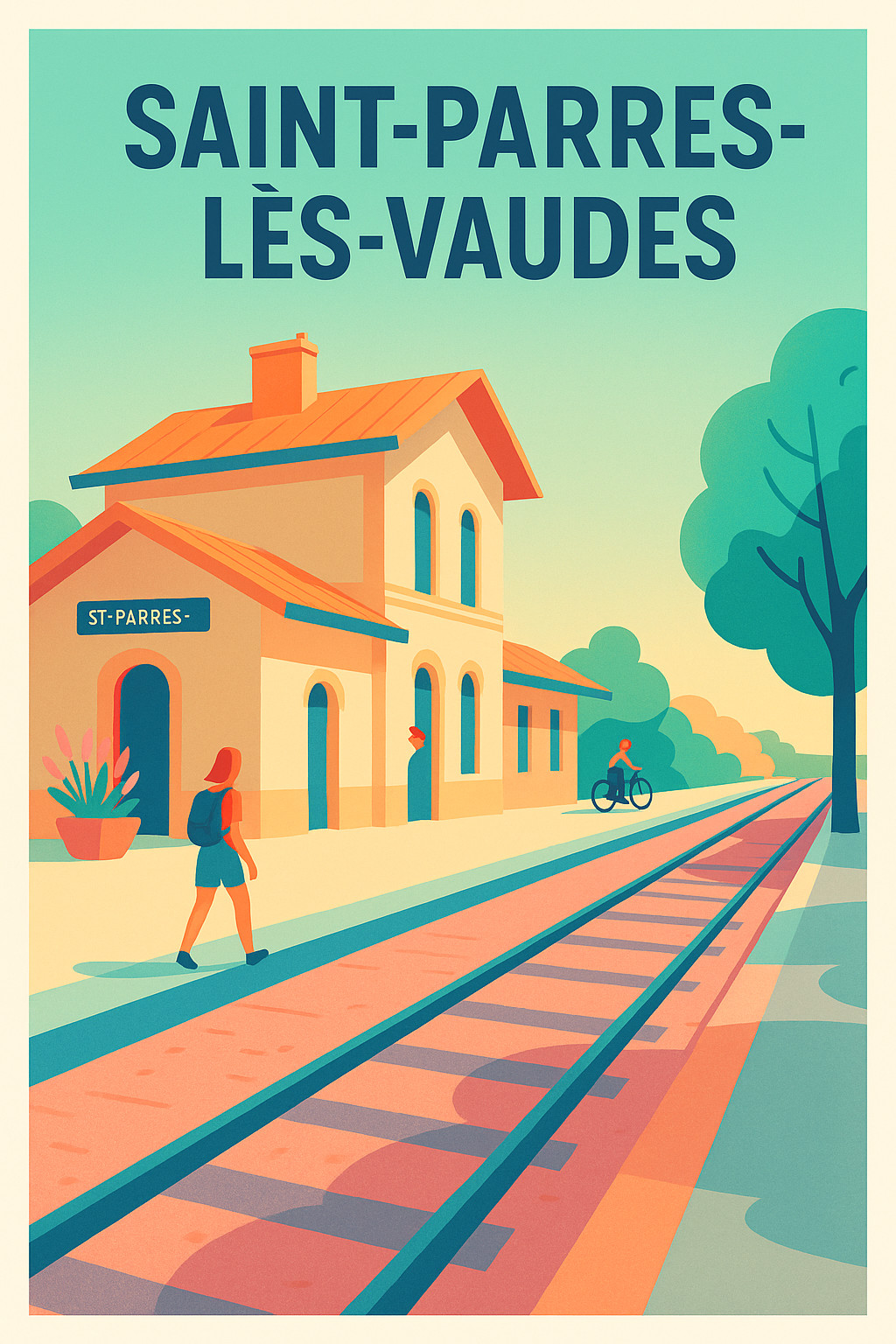 Affiche de Saint-Parres-lès-Vaudes - Charme bucolique au fil des rails