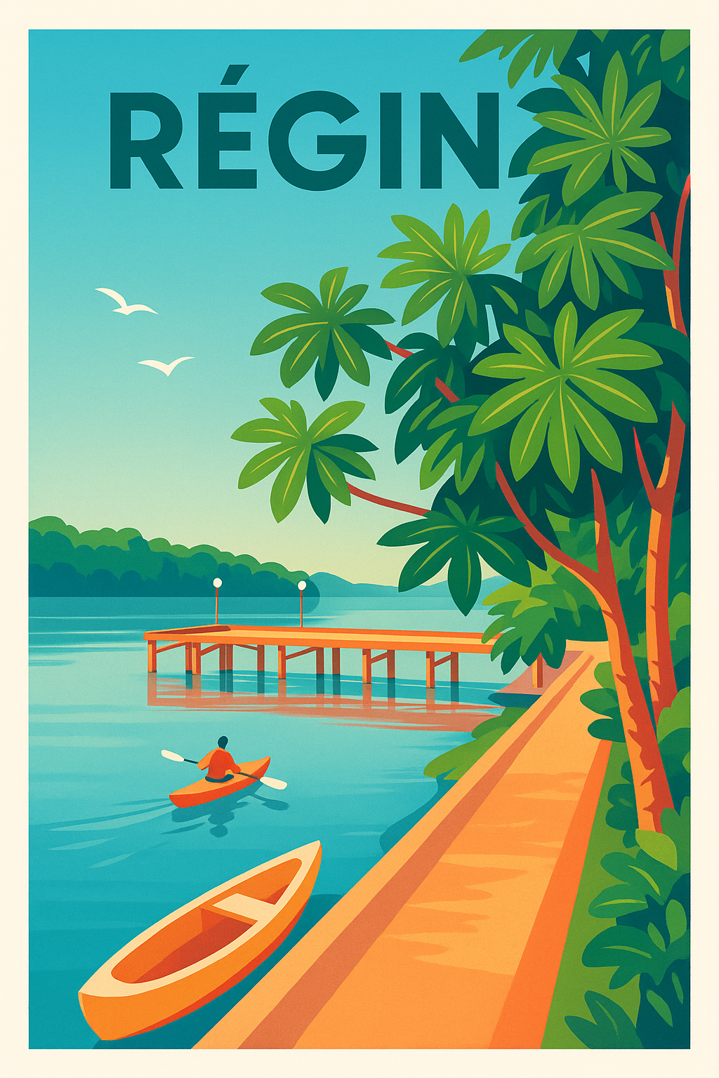 Affiche de Régina - Invitation à la détente au bord de l'eau