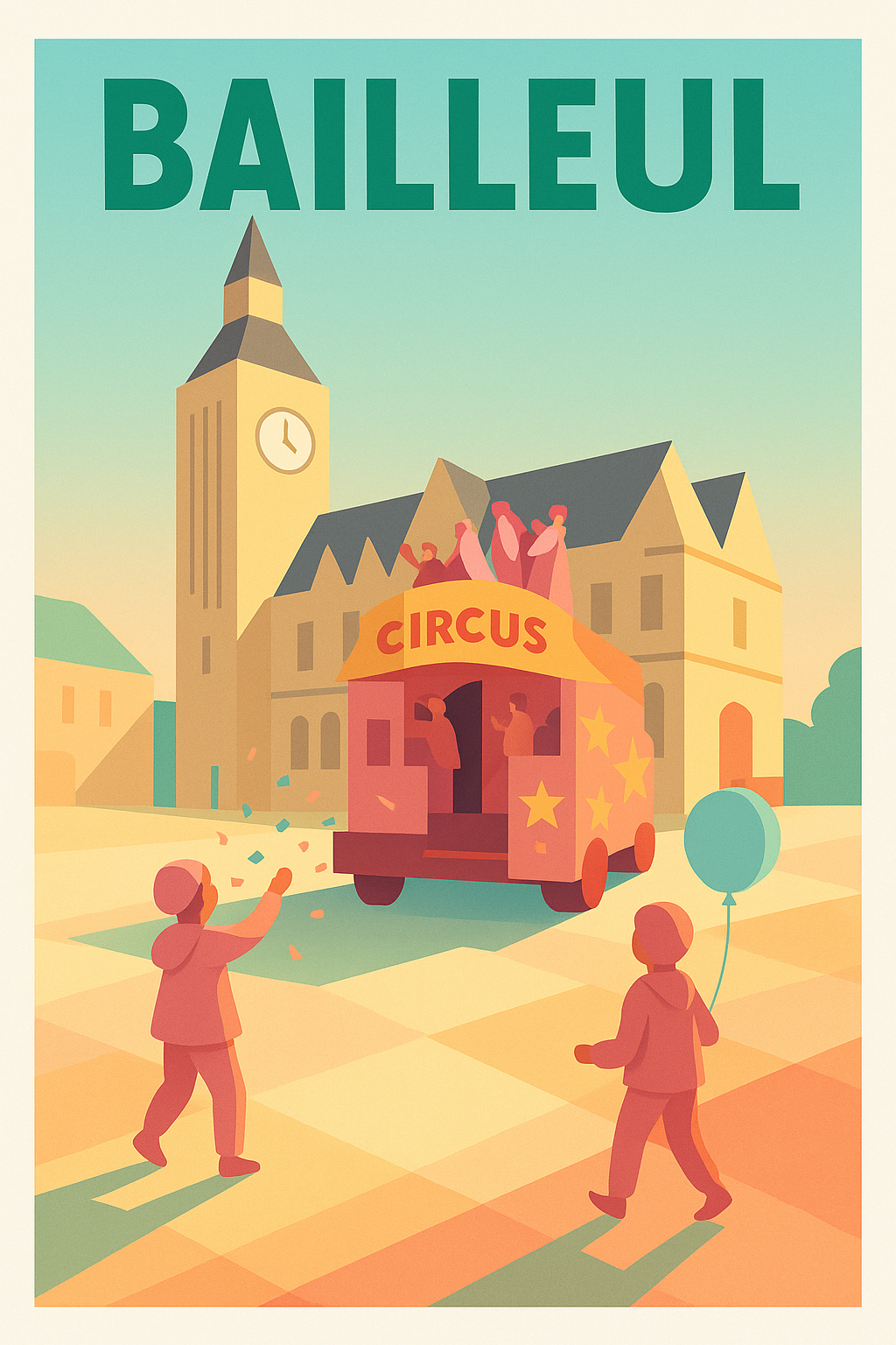 Affiche de Bailleul - L'esprit joyeux du cirque en ville