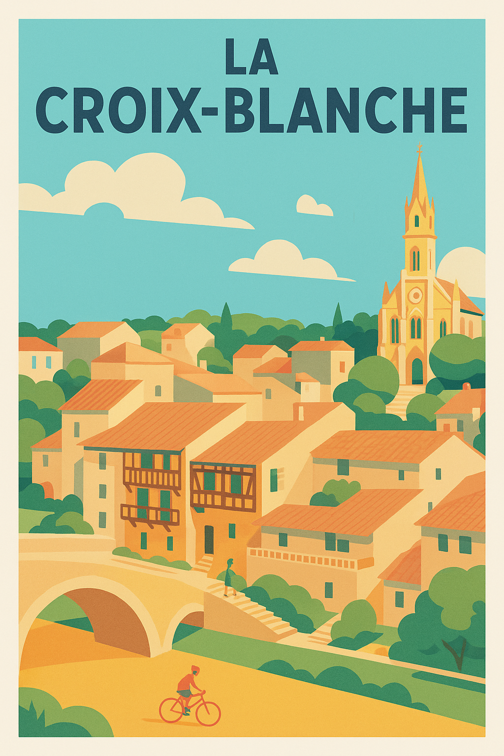 Affiche de La Croix-Blanche - Charme pittoresque et douceur de vivre
