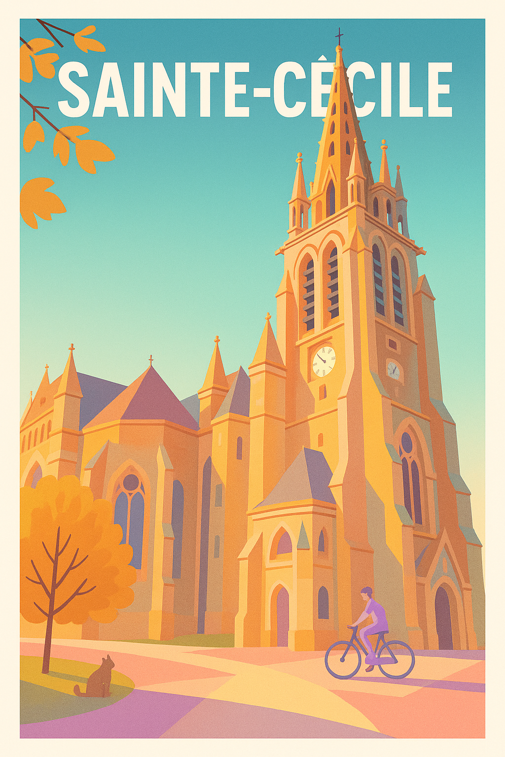 Affiche de Sainte-Cécile - L'élégance intemporelle de son clocher