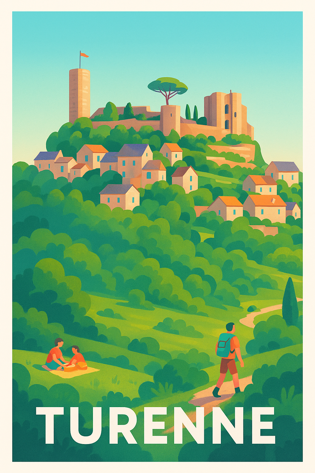 Affiche Turenne — Escapade bucolique au cœur du village médiéval · poster d'art de Turenne