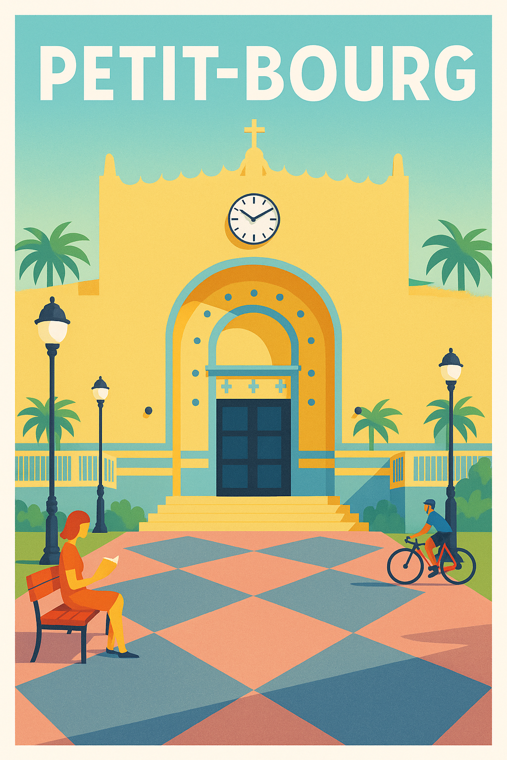 Affiche Petit-Bourg — Évasion colorée au cœur de la Guadeloupe · poster d'art de Petit-Bourg